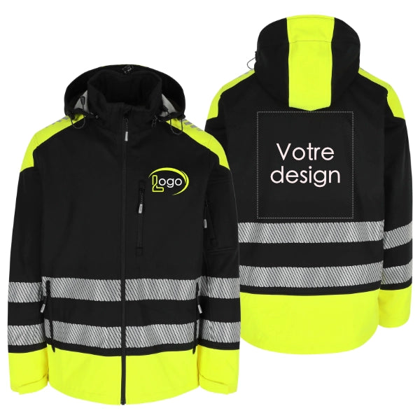 Lot de 5 Vestes Softshell haute visibilité Herock Solar Homme personnalisables