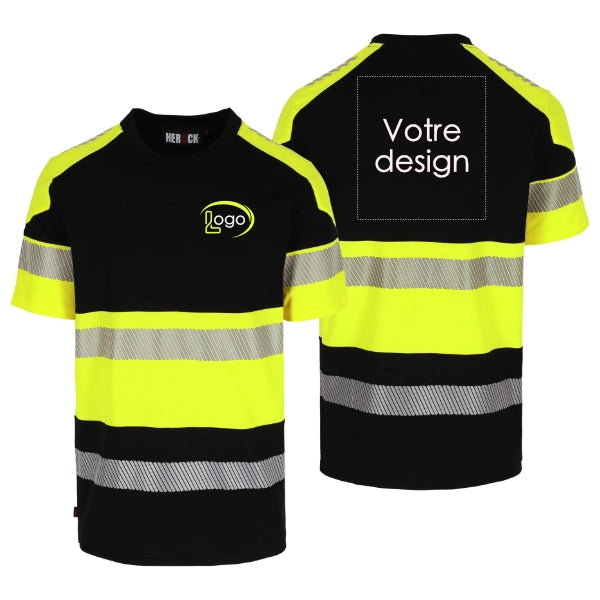 Lot de 5 T-shirts de travail haute visibilité Herock Lumin Homme personnalisables
