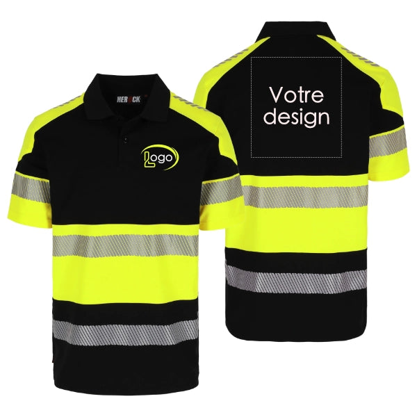 Lot de 5 Polos de travail haute visibilité Herock Vega Homme personnalisables