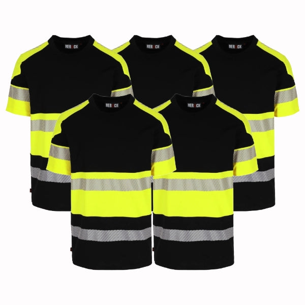 Lot de 5 T-shirts de travail haute visibilité Herock Lumin Homme personnalisables