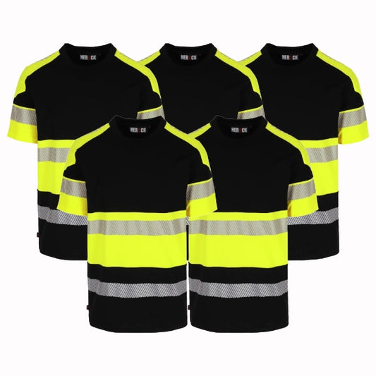 Lot de 5 T-shirts de travail haute visibilité Herock Lumin Homme personnalisables