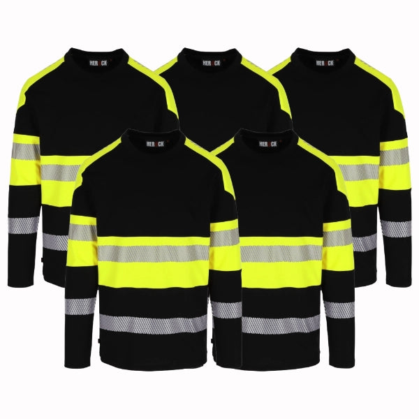 Lot de 5 T-shirts de travail haute visibilité Herock Nimbus Homme personnalisables
