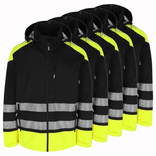 Lot de 5 Vestes Softshell haute visibilité Herock Solar Homme personnalisables
