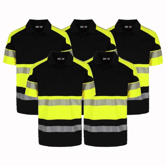 Lot de 5 Polos de travail haute visibilité Herock Vega Homme personnalisables