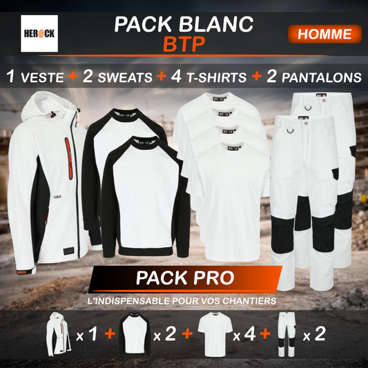 Pack Blanc BTP Homme HEROCK