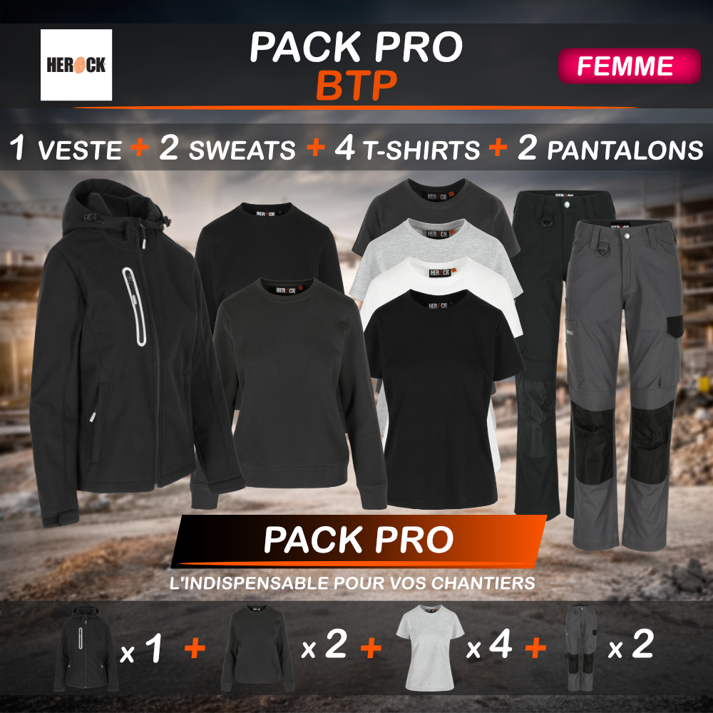 Pack vêtement de travail BTP Pro - Herock Femme