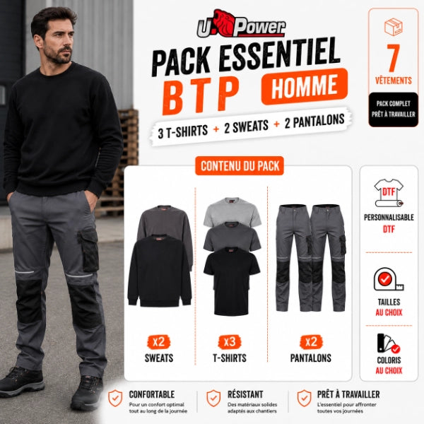 Pack vêtement de travail BTP Essentiel - U-Power Homme