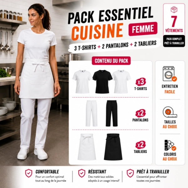 Pack tenue de cuisine Essentiel - Femme