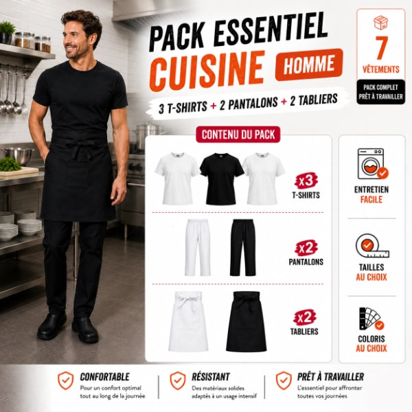 Pack tenue de cuisine Essentiel - Homme
