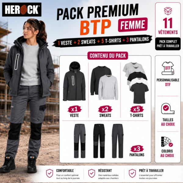 Pack vêtement de travail BTP Premium - Herock Femme