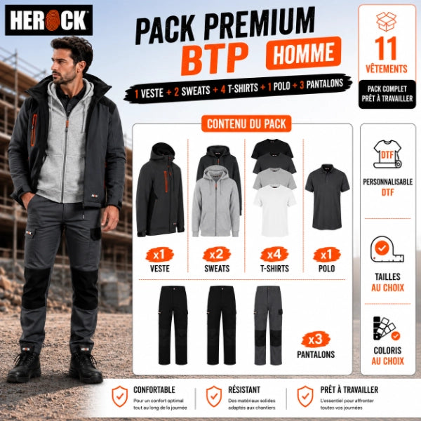 Pack vêtement de travail BTP Premium - Herock Homme