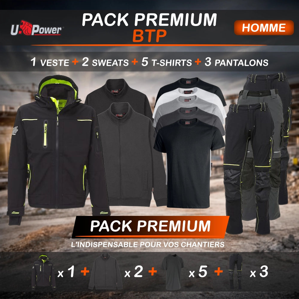 Pack vêtement de travail BTP Premium - U-Power Homme