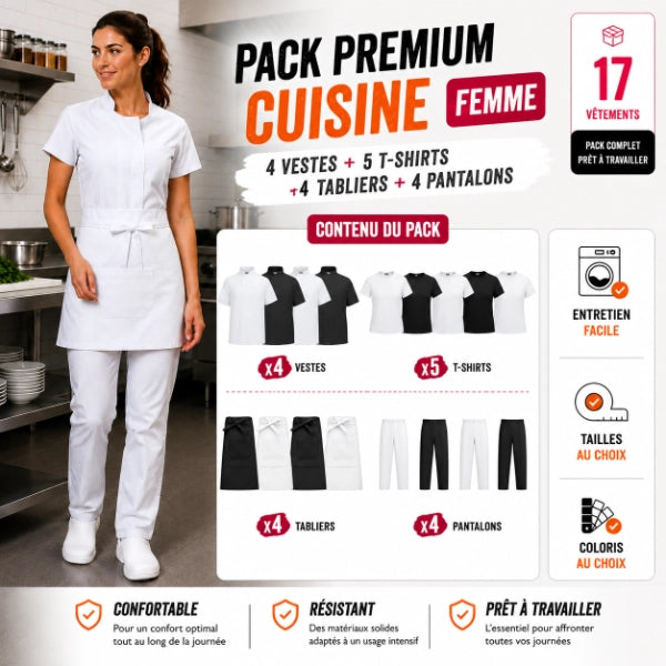 Pack tenue de cuisine Premium - Femme