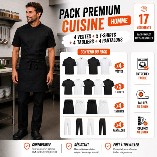 Pack tenue de cuisine Premium - Homme