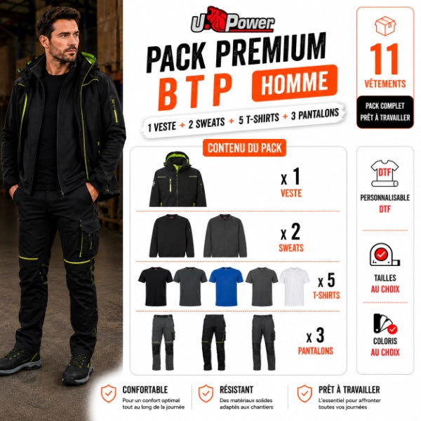 Pack vêtement de travail BTP Premium - U-Power Homme