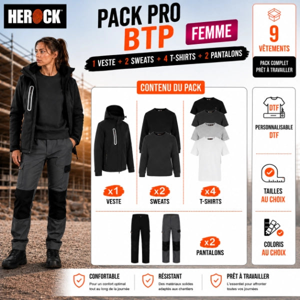 Pack vêtement de travail BTP Pro - Herock Femme