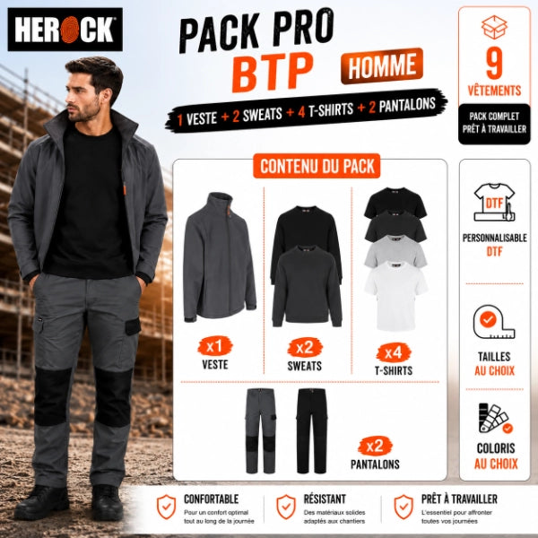 Pack vêtement de travail BTP Pro - Herock Homme