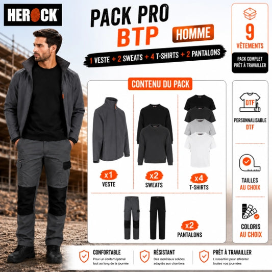 Pack vêtement de travail BTP Pro - Herock Homme