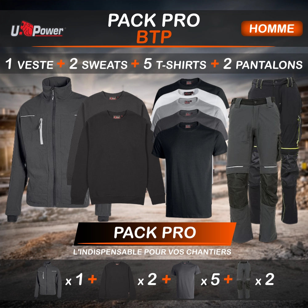 Pack vêtement de travail BTP Pro - U-Power Homme