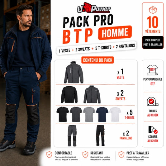 Pack vêtement de travail BTP Pro - U-Power Homme