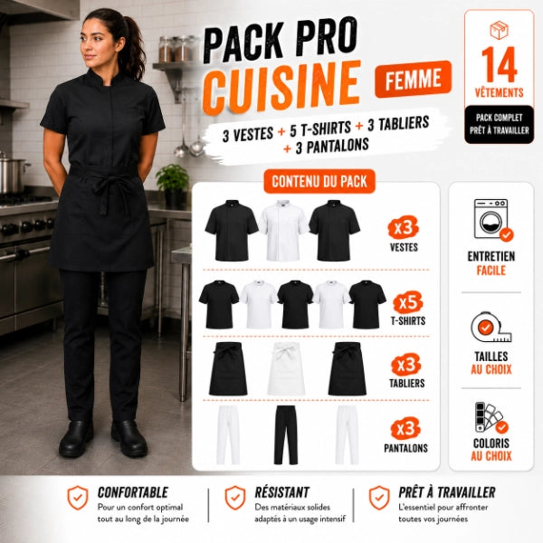 Pack tenue de cuisine Pro - Femme