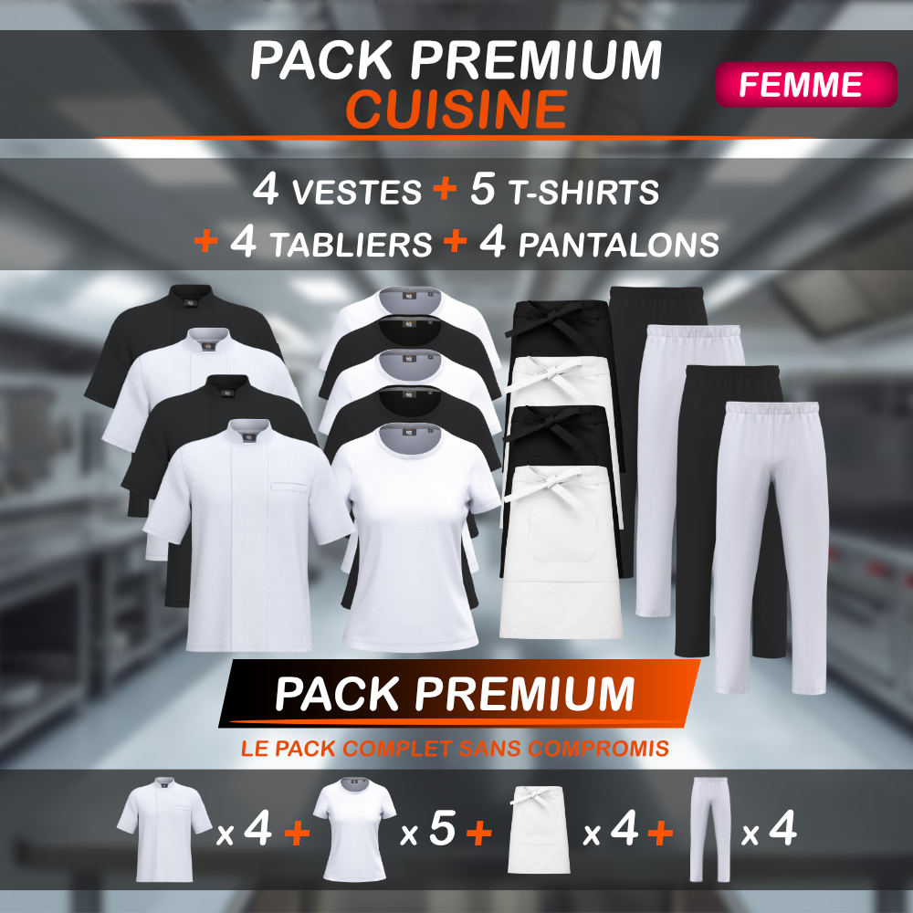 Pack tenue de cuisine Premium - Femme