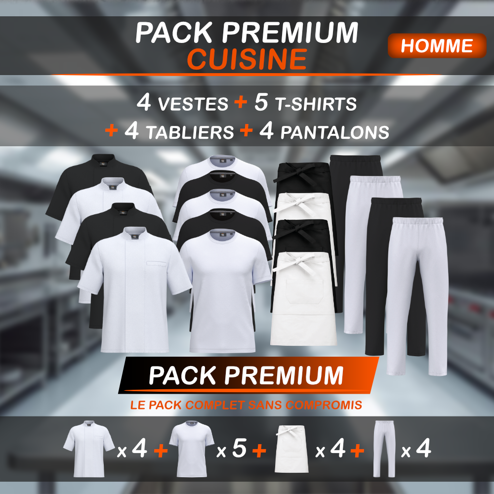 Pack tenue de cuisine Premium - Homme