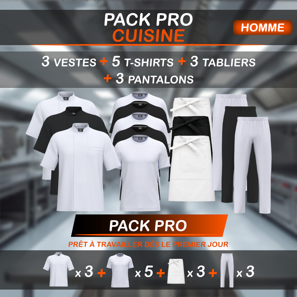 Pack tenue de cuisine Pro - Homme