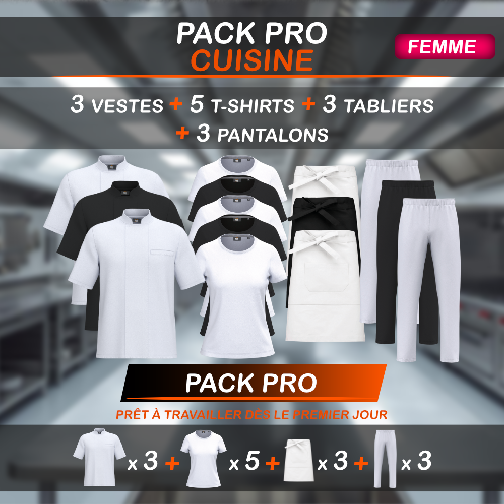 Pack tenue de cuisine Pro - Femme